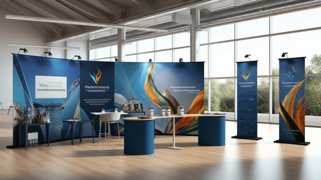 Rollup und gekkotex tapeten Messe Stand